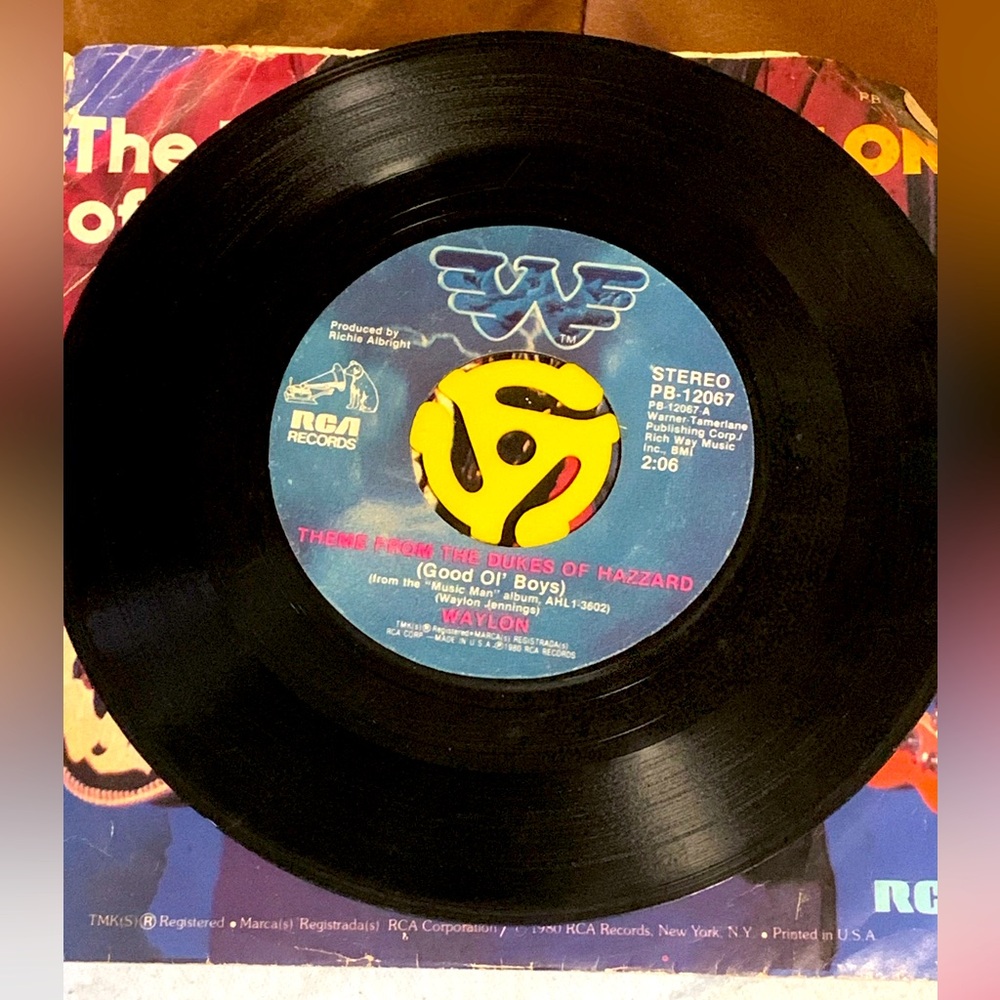 🔥🙃45RPM (RARE) THE DUKES OF HAZARD THEME GOOD OL’ BOYS VINTAGE 7in VINYL🔥♥️